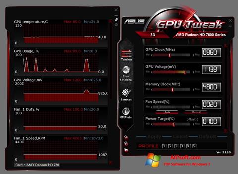 स्क्रीनशॉट ASUS GPU Tweak Windows 7