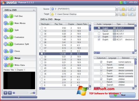स्क्रीनशॉट DVDFab Windows 7