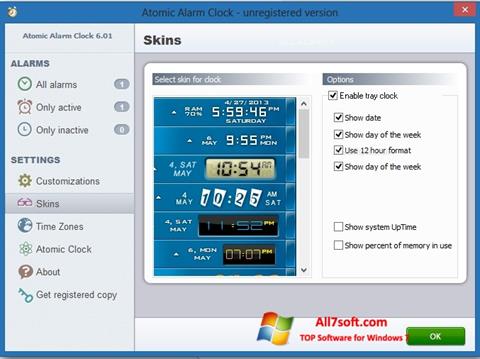 स्क्रीनशॉट Atomic Alarm Clock Windows 7