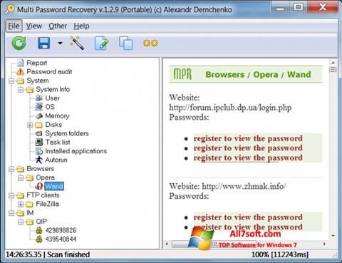 स्क्रीनशॉट Multi Password Recovery Windows 7