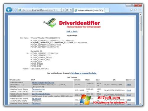 स्क्रीनशॉट Driver Identifier Windows 7