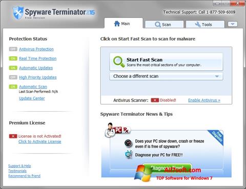 स्क्रीनशॉट Spyware Terminator Windows 7