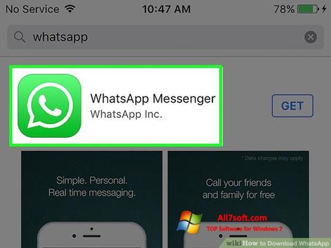स्क्रीनशॉट WhatsApp Windows 7