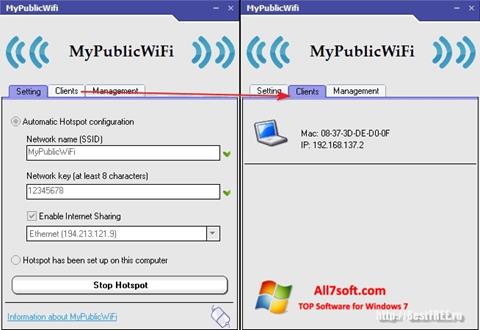 स्क्रीनशॉट MyPublicWiFi Windows 7