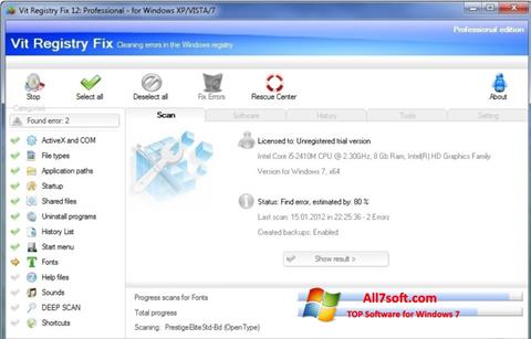 स्क्रीनशॉट Vit Registry Fix Windows 7