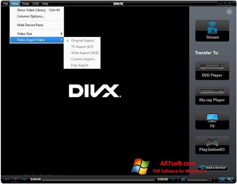 स्क्रीनशॉट DivX Player Windows 7