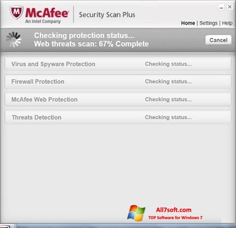 स्क्रीनशॉट McAfee Security Scan Plus Windows 7