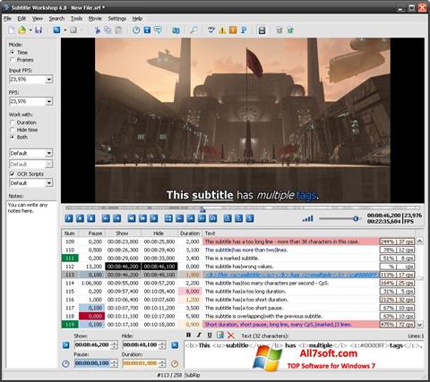 स्क्रीनशॉट Subtitle Workshop Windows 7