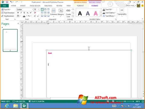 स्क्रीनशॉट Microsoft Publisher Windows 7