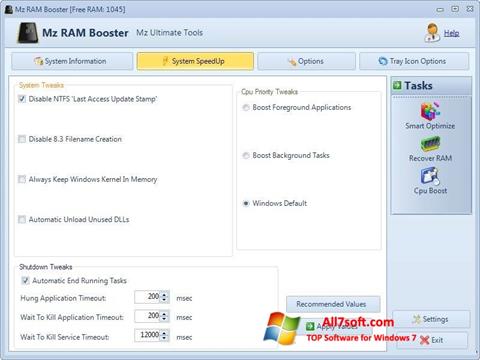 स्क्रीनशॉट Mz RAM Booster Windows 7
