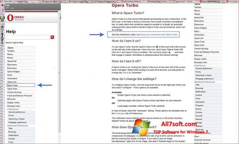 स्क्रीनशॉट Opera Turbo Windows 7