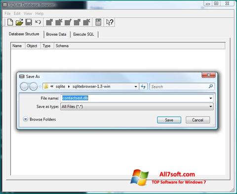 स्क्रीनशॉट SQLite Database Browser Windows 7