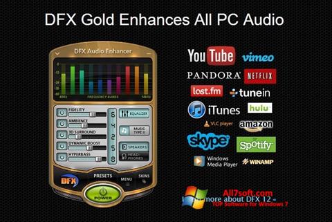 स्क्रीनशॉट DFX Audio Enhancer Windows 7