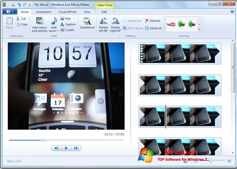 स्क्रीनशॉट Windows Live Movie Maker Windows 7
