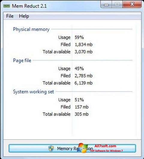 स्क्रीनशॉट Mem Reduct Windows 7
