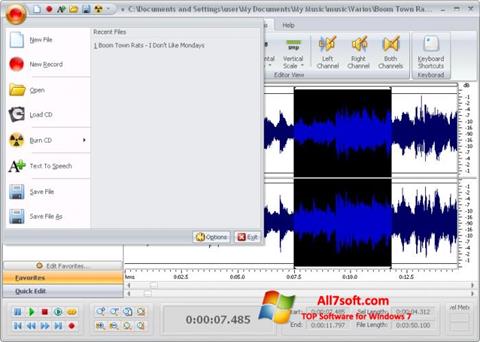 स्क्रीनशॉट Free Audio Editor Windows 7
