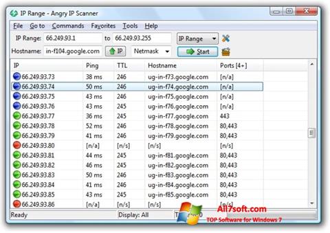स्क्रीनशॉट Angry IP Scanner Windows 7