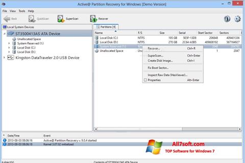 स्क्रीनशॉट Active Partition Recovery Windows 7