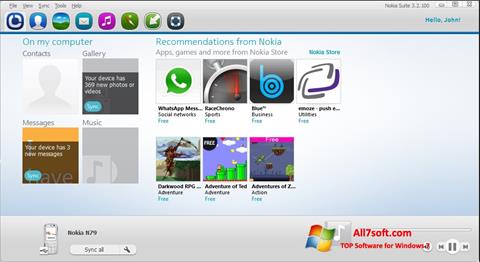 स्क्रीनशॉट Nokia PC Suite Windows 7