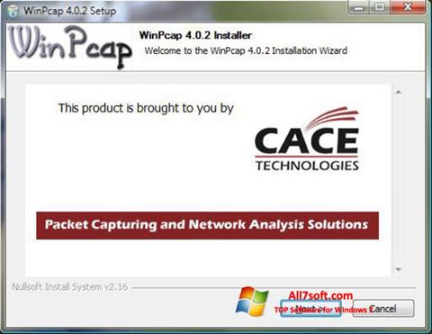 स्क्रीनशॉट WinPcap Windows 7