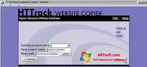 स्क्रीनशॉट HTTrack Website Copier Windows 7