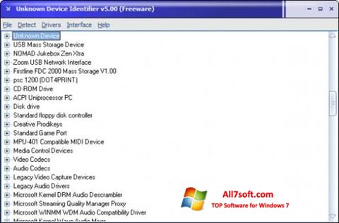 स्क्रीनशॉट Unknown Device Identifier Windows 7
