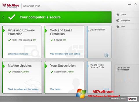 स्क्रीनशॉट McAfee AntiVirus Plus Windows 7