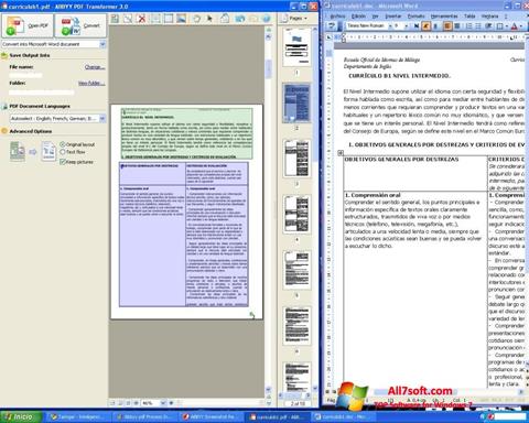 स्क्रीनशॉट ABBYY PDF Transformer Windows 7