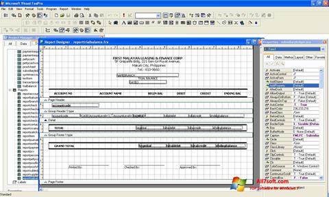 स्क्रीनशॉट Microsoft Visual FoxPro Windows 7