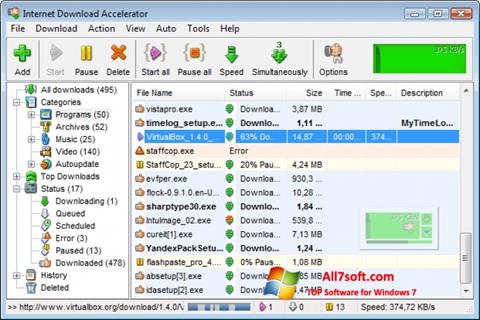 स्क्रीनशॉट Internet Download Accelerator Windows 7