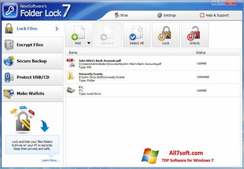 स्क्रीनशॉट Folder Lock Windows 7