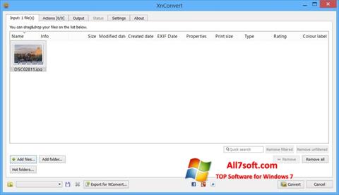 स्क्रीनशॉट XnConvert Windows 7