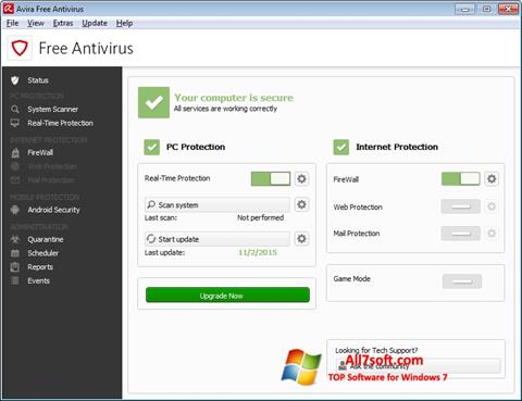 स्क्रीनशॉट Avira Free Antivirus Windows 7