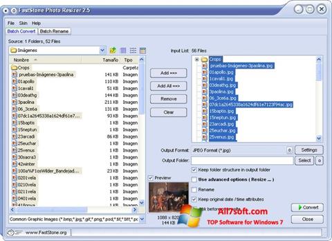 स्क्रीनशॉट FastStone Photo Resizer Windows 7