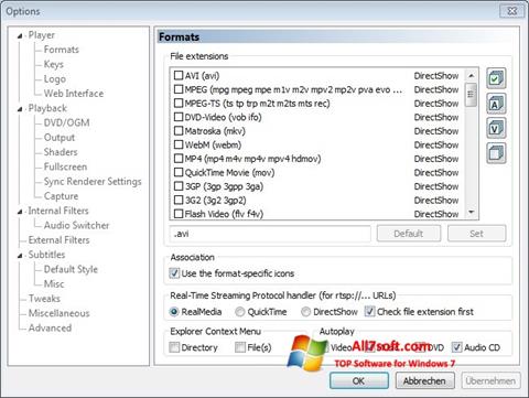 स्क्रीनशॉट Combined Community Codec Pack Windows 7