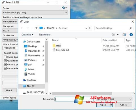 स्क्रीनशॉट Rufus Windows 7