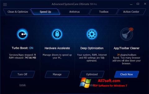 स्क्रीनशॉट Advanced SystemCare Ultimate Windows 7