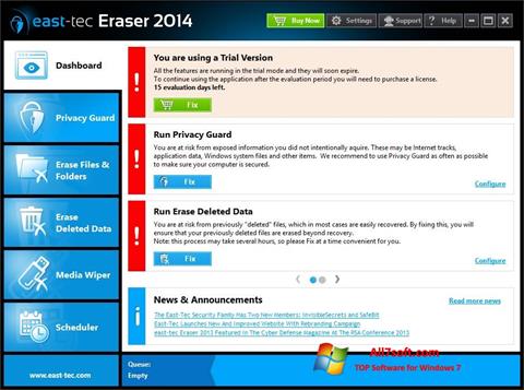 स्क्रीनशॉट East Tec Eraser Windows 7