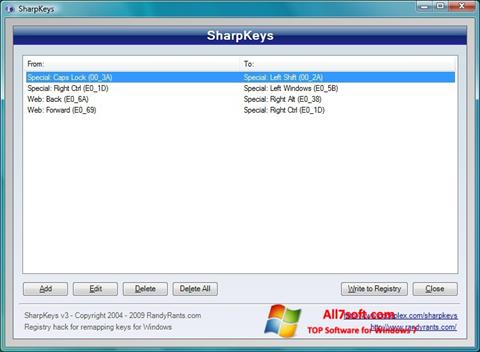 स्क्रीनशॉट SharpKeys Windows 7