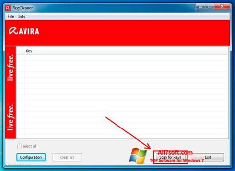 स्क्रीनशॉट Avira Registry Cleaner Windows 7