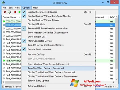 स्क्रीनशॉट USBDeview Windows 7