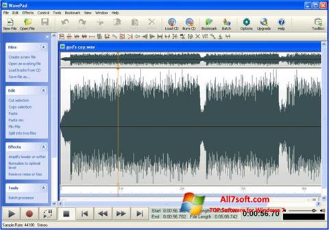 स्क्रीनशॉट WavePad Sound Editor Windows 7