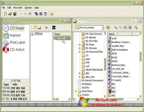 स्क्रीनशॉट DeepBurner Windows 7
