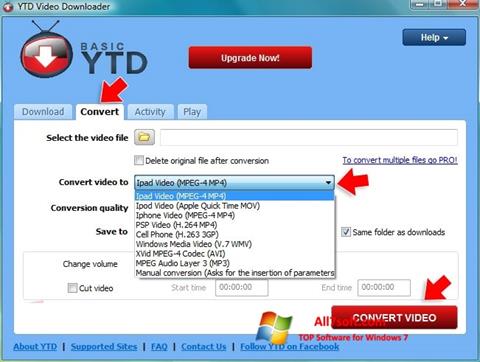 स्क्रीनशॉट YTD Video Downloader Windows 7