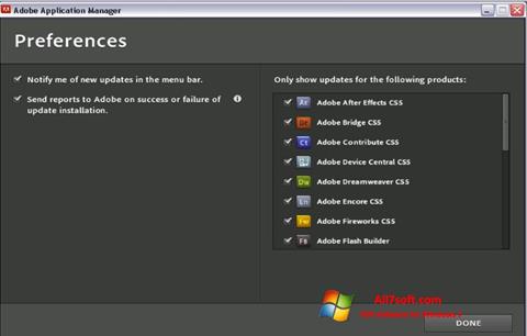स्क्रीनशॉट Adobe Application Manager Windows 7