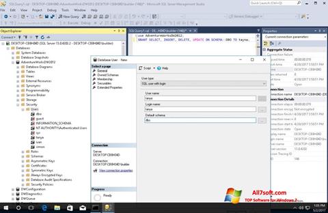 स्क्रीनशॉट Microsoft SQL Server Windows 7