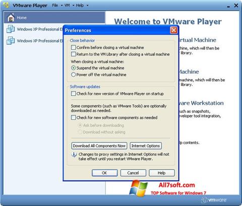 स्क्रीनशॉट VMware Player Windows 7