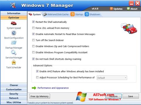 स्क्रीनशॉट Windows 7 Manager Windows 7