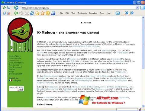 स्क्रीनशॉट K-Meleon Windows 7