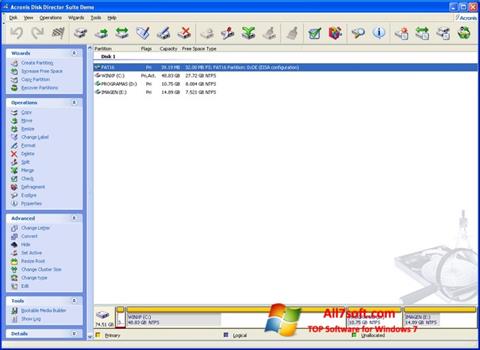 स्क्रीनशॉट Acronis Disk Director Suite Windows 7